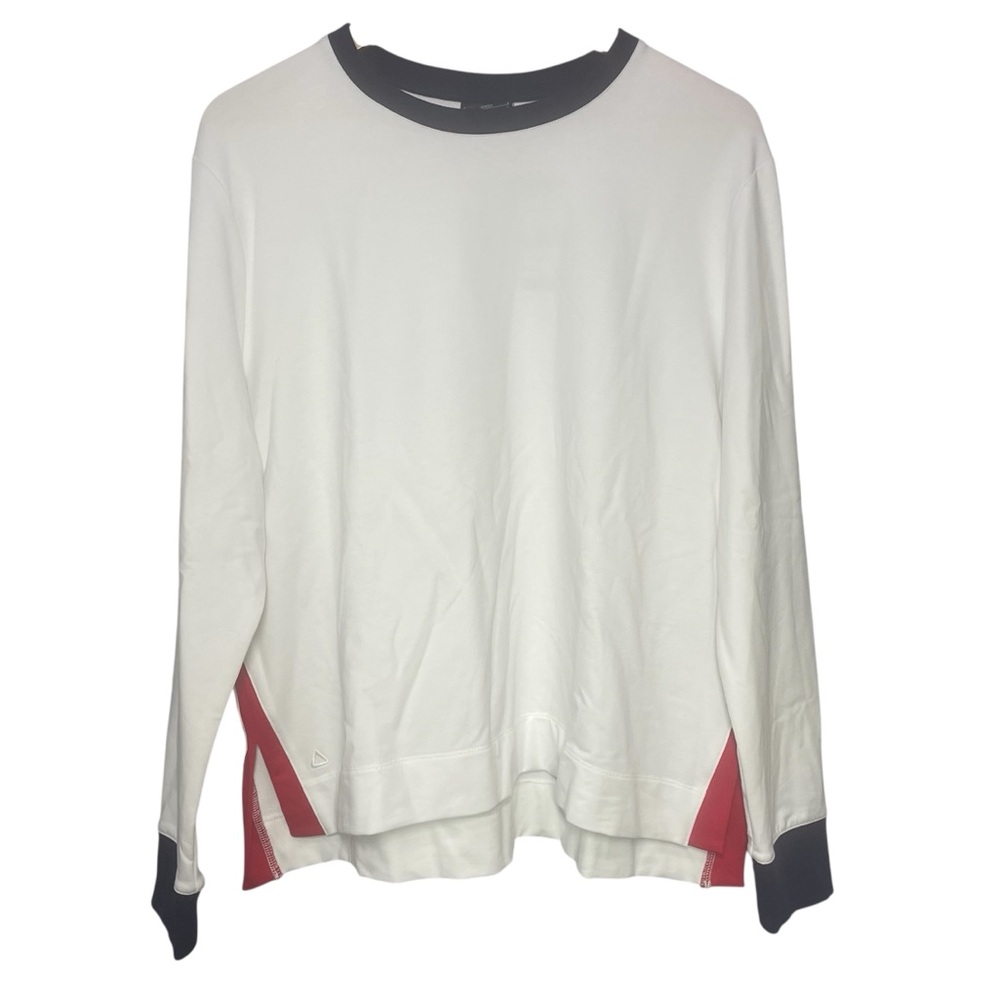 NEW Ahead Amara Pullover Golf Sweatshirt Top Womens XL White Blue Red NWT WF11